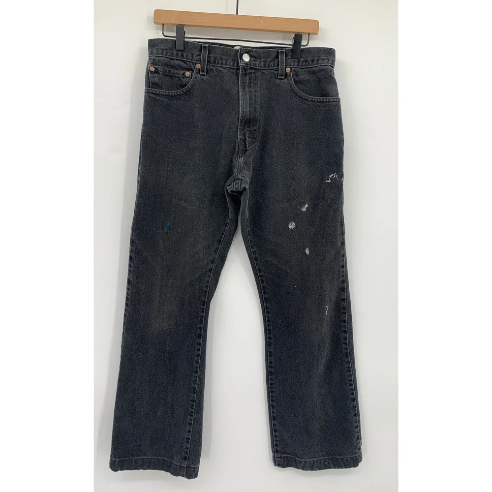 Vintage Levis 517 Jeans Mens 32x29 Black Boot Cut Distressed Y2K (Tag 33x34)